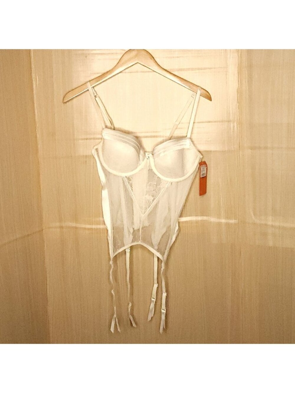 Gilligan & O'Malley Merry Widow Cream New Bustier Bra Corset Large
